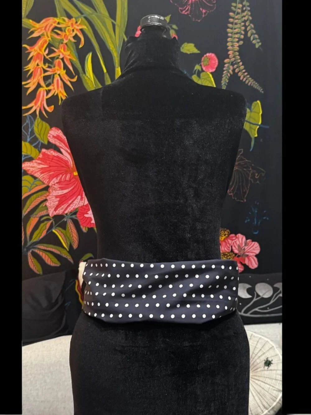 Talbots Scarf Belt, Navy Polka Dot, Harness Buckle, Small